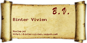 Binter Vivien névjegykártya